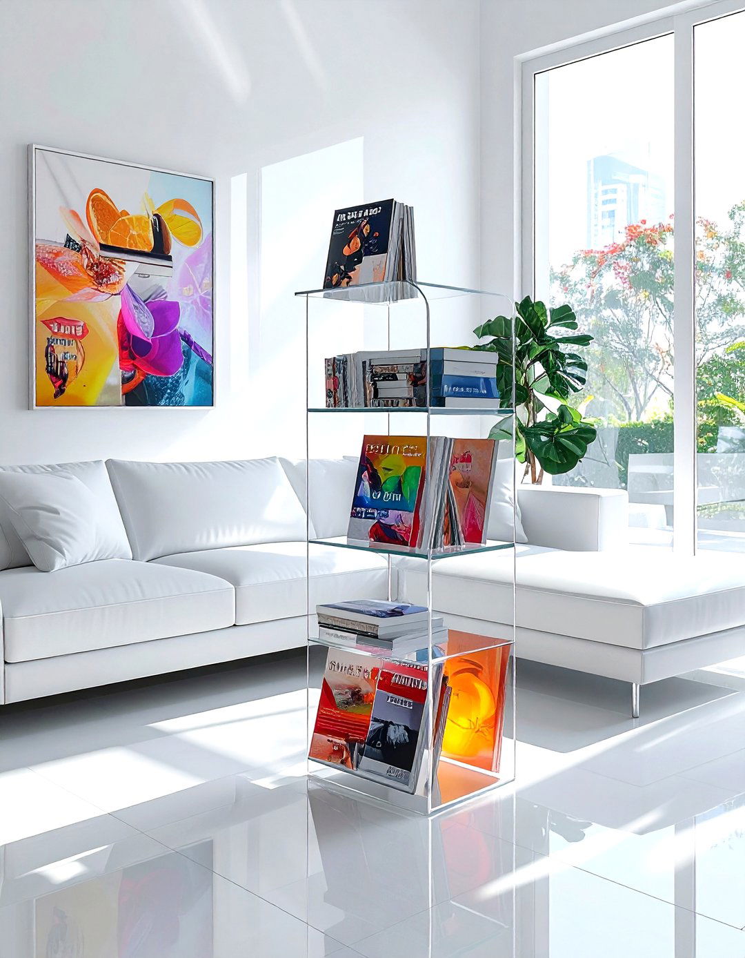 Acrylic Magazine Stand - 30 living room magazine rack ideas