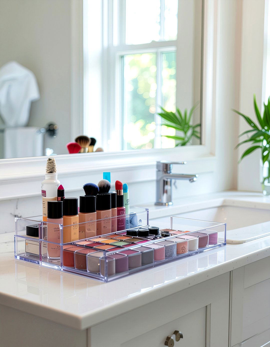 Acrylic Makeup Organizer - 30 bathroom refresh ideas