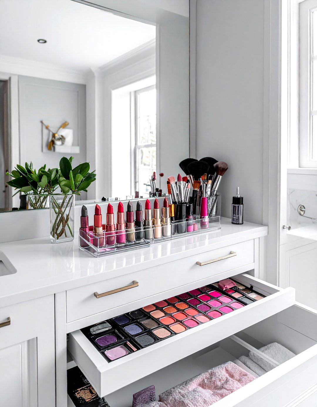Acrylic Makeup Storage - 30 under sink bathroom storage ideas