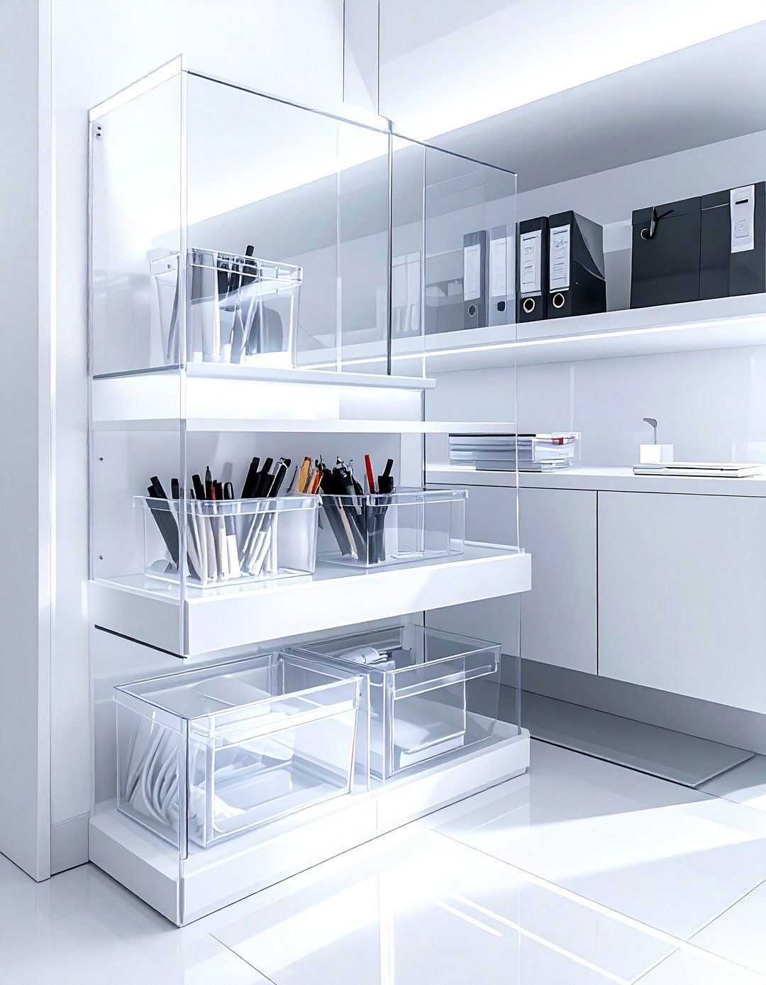 Acrylic Organizers - 30 living room organization ideas