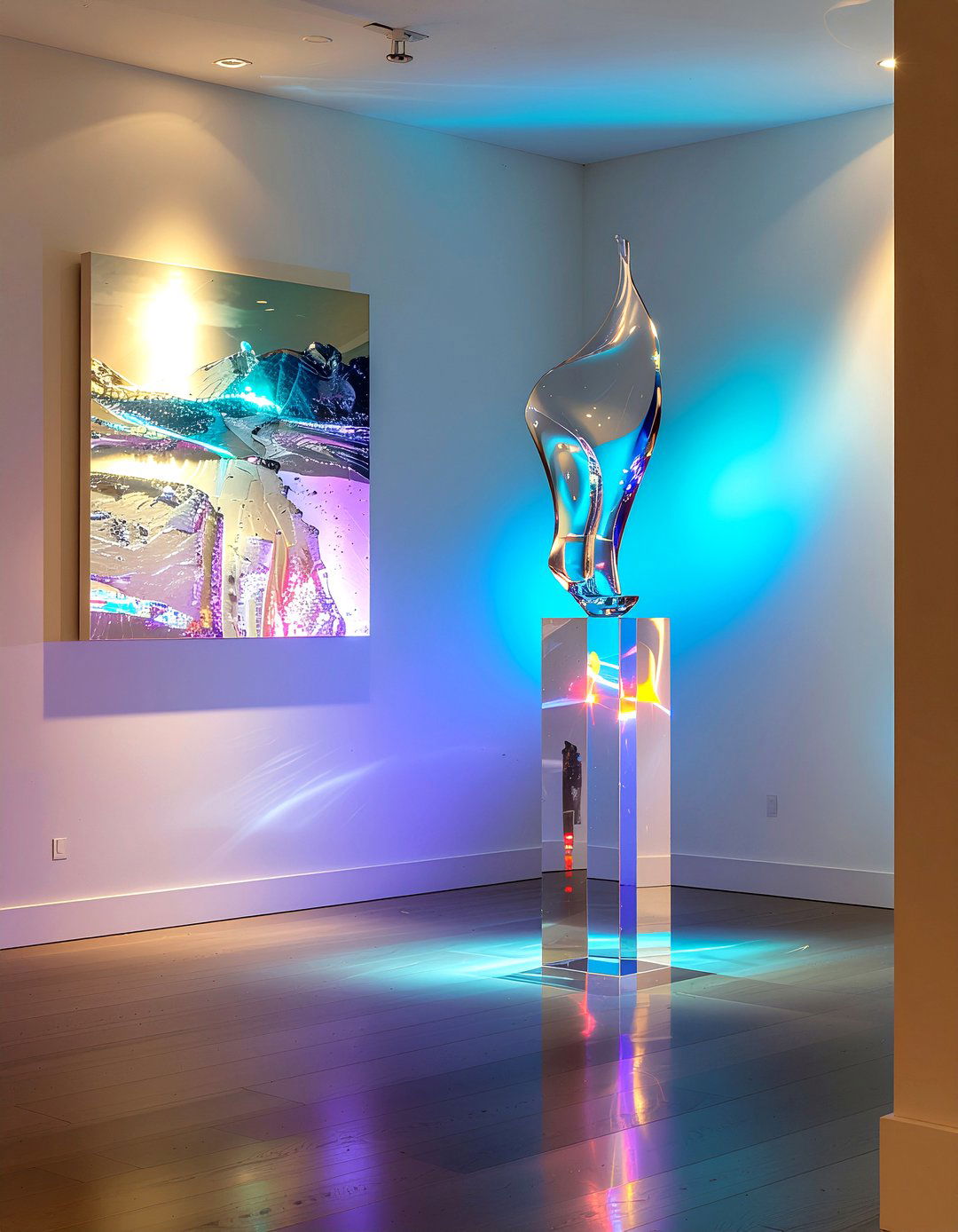 Acrylic Pedestal - 30 living room acrylic furniture ideas