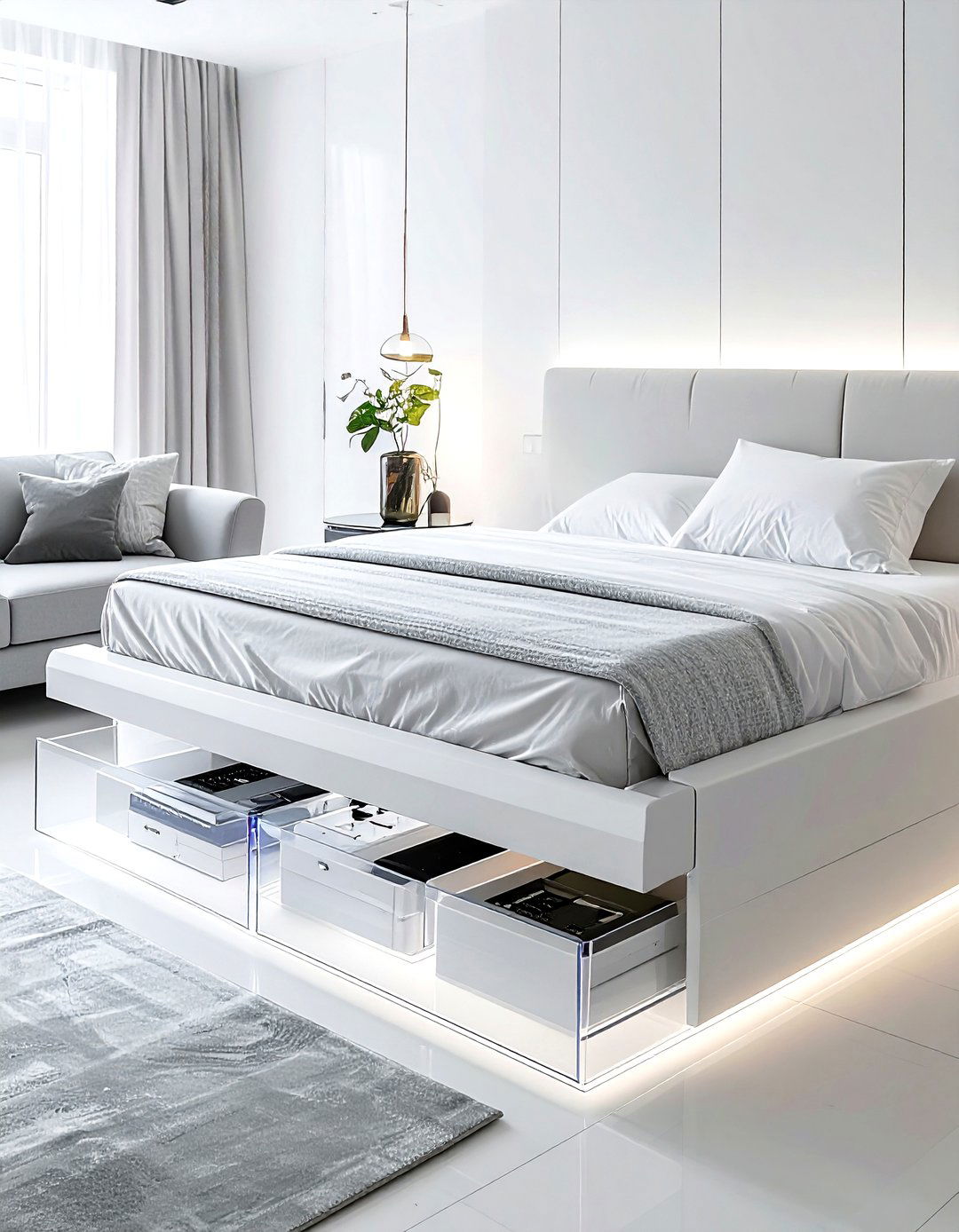 Acrylic Storage Drawers - 30 living room under bed storage ideas