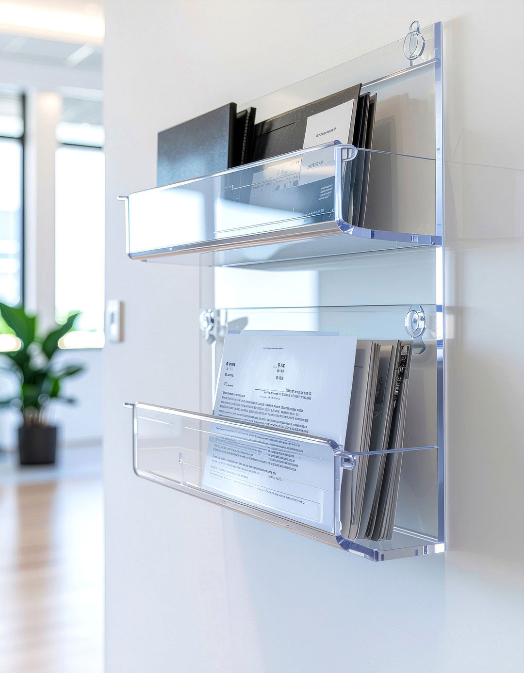 Acrylic Wall File Holder - 30 entryway organization ideas