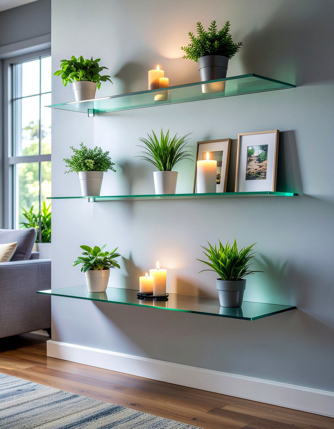 Acrylic Wall Shelf - 30 living room acrylic furniture ideas