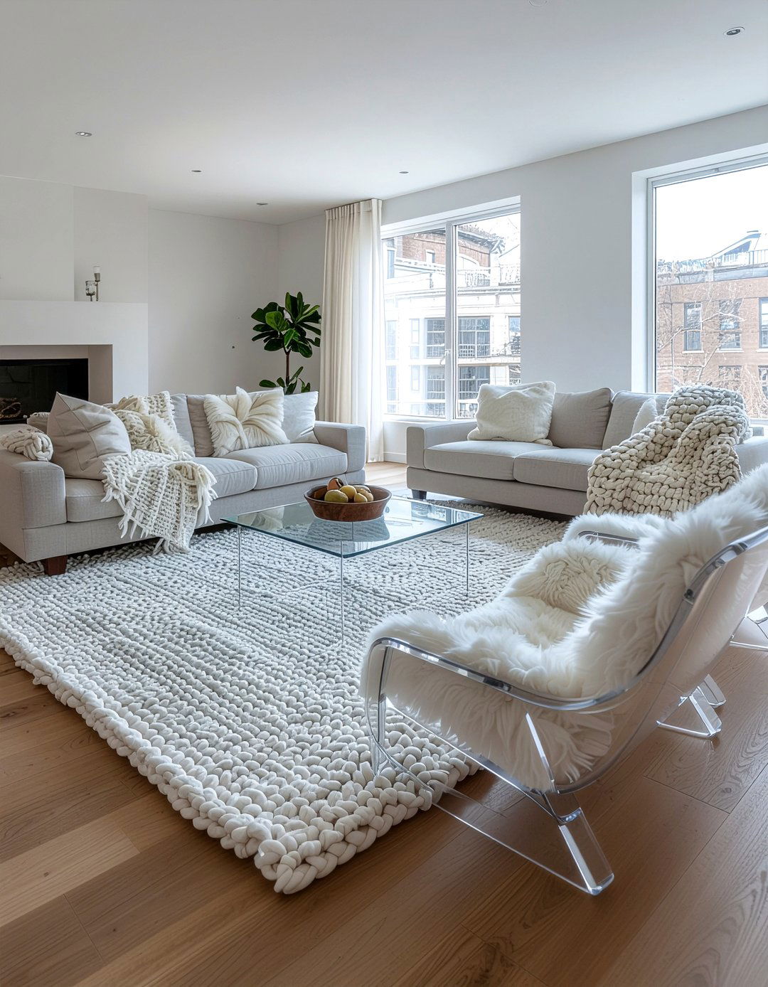 Acrylic and wool living room - 30 mixed material living room ideas