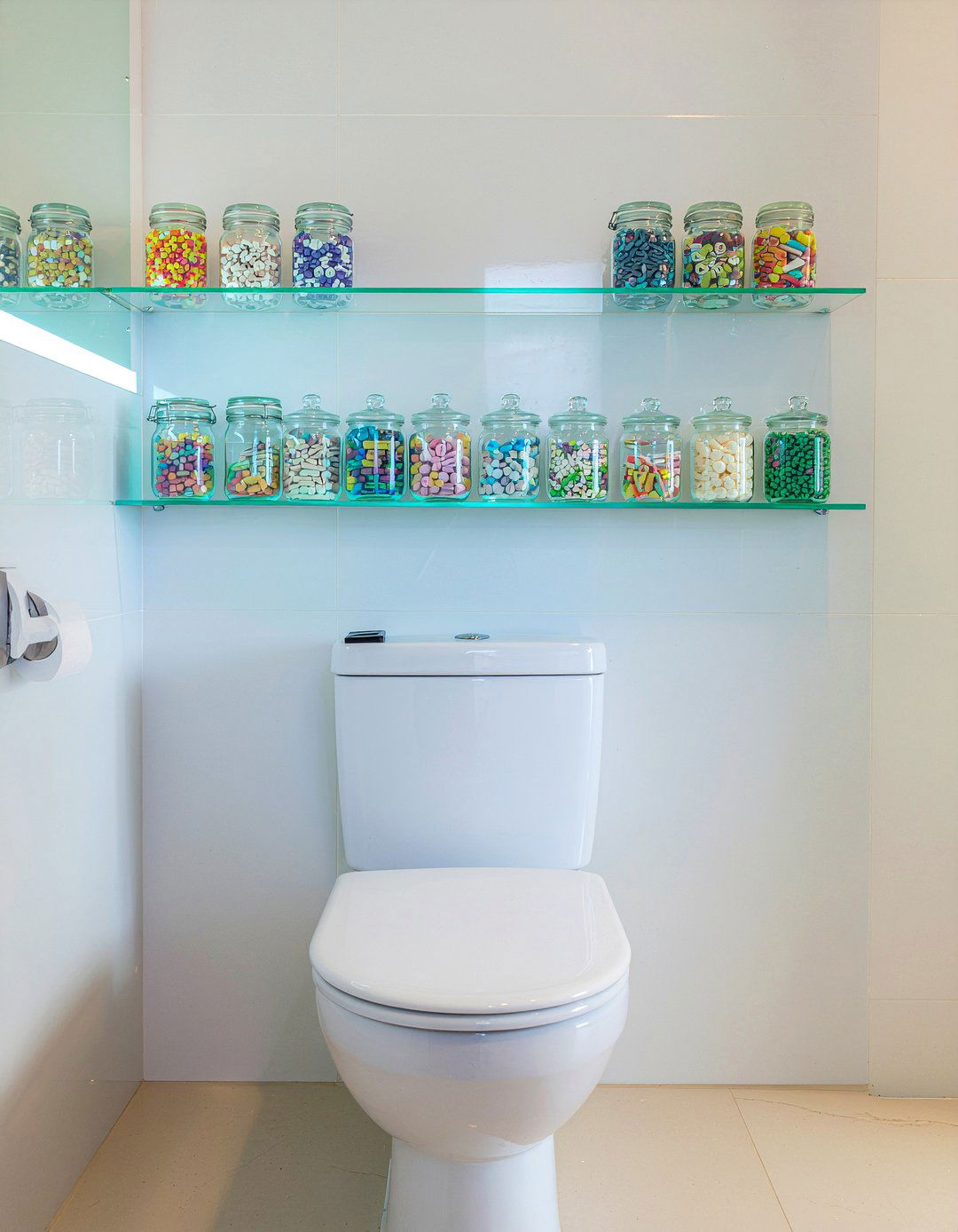 Acrylic bathroom shelf - 30 over toilet storage ideas