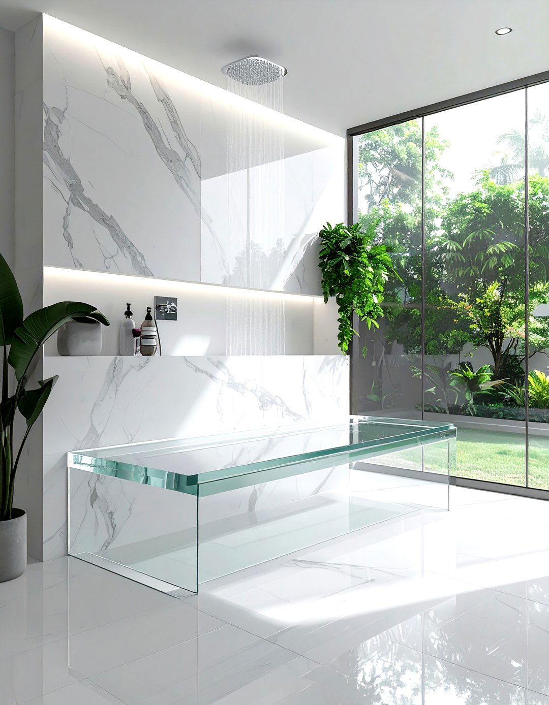 Acrylic bench for shower - 30 bathroom seating arrangements ideas