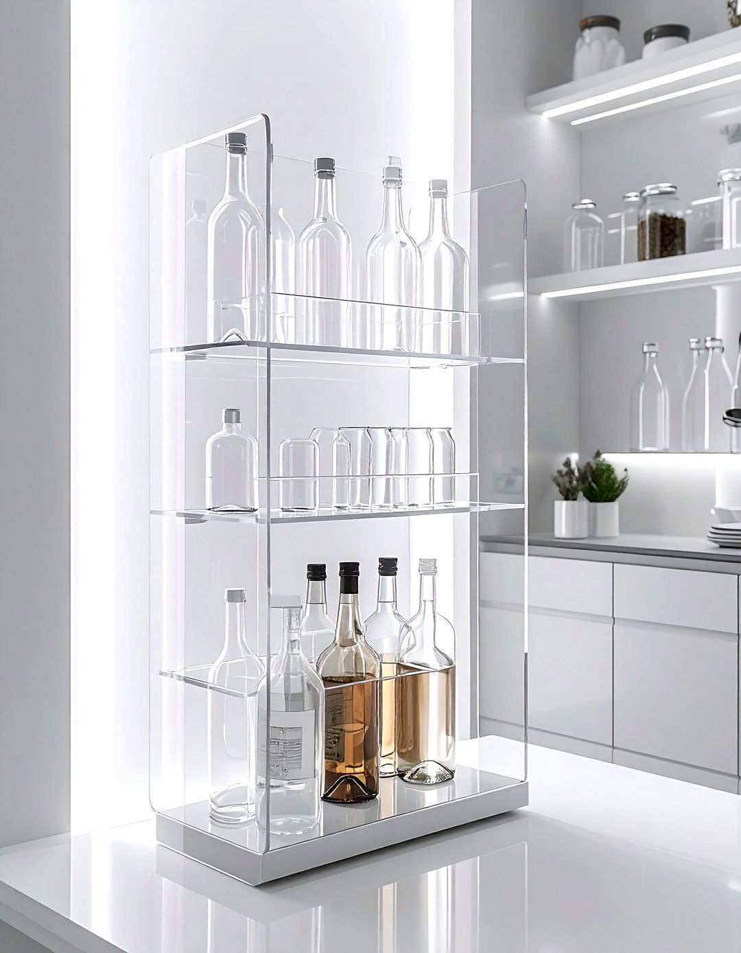 Acrylic bottle rack - 30 lucite decor ideas