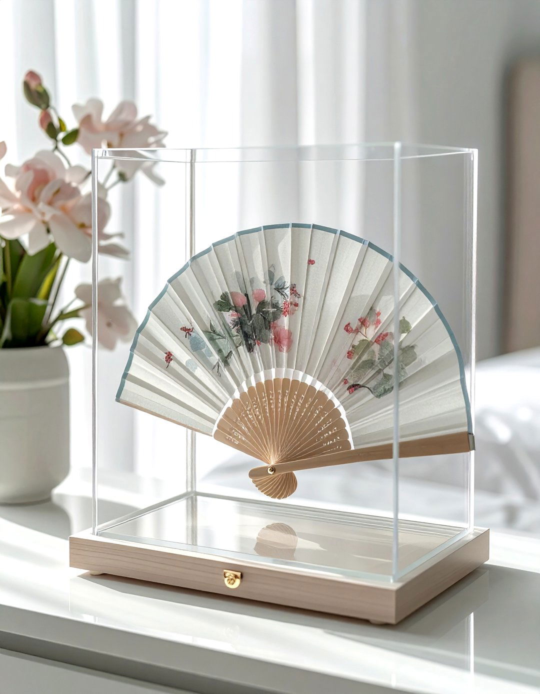 Acrylic case for delicate fans - 30 heirloom display ideas