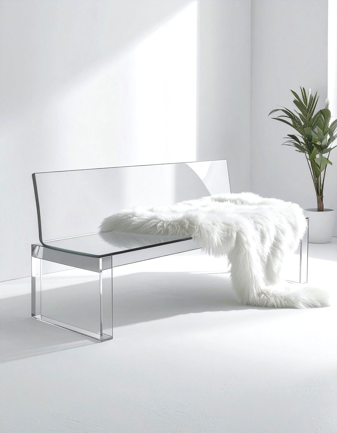 Acrylic clear bench - 30 living room bench seat ideas