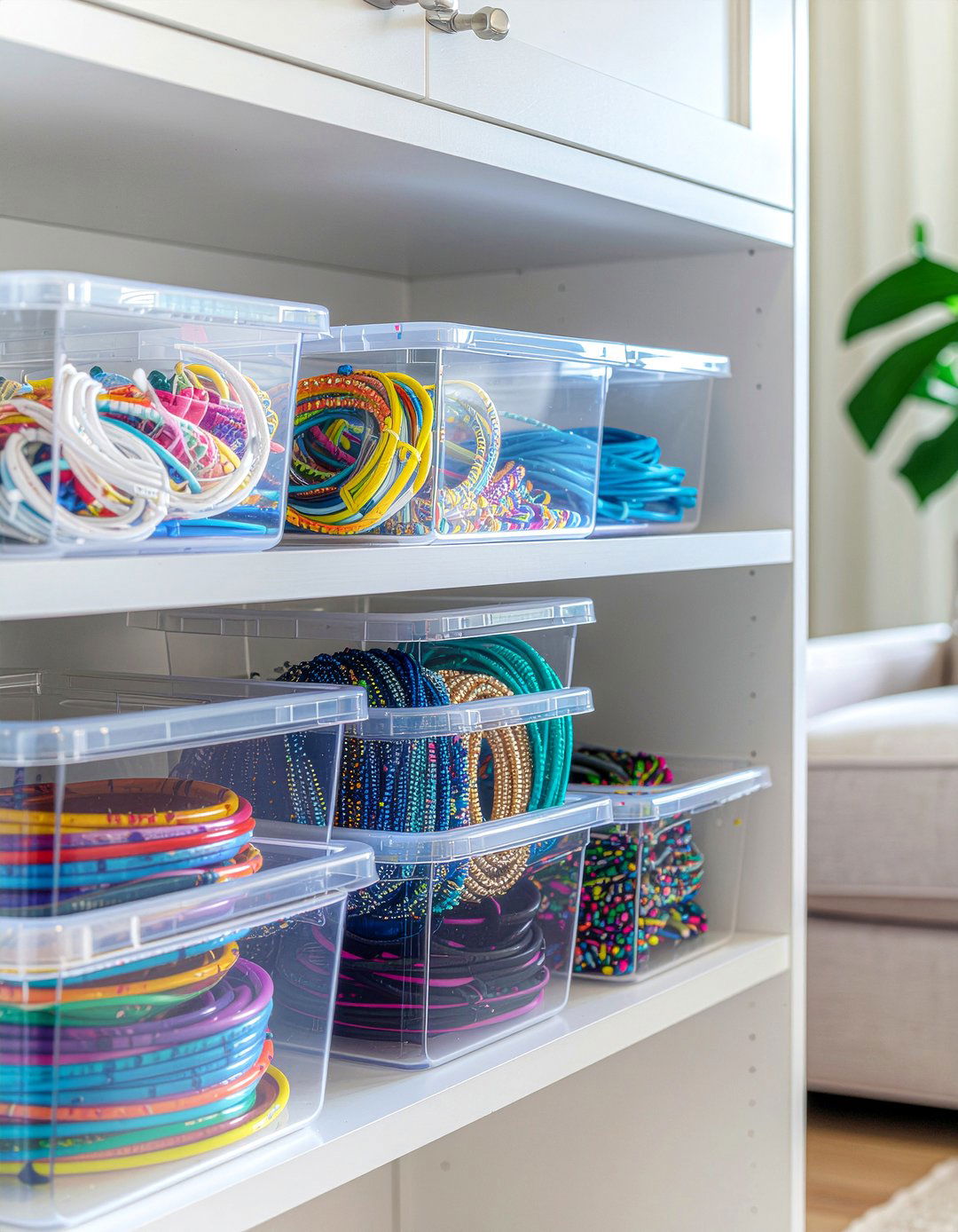 Acrylic clear bin - 30 living room storage box ideas