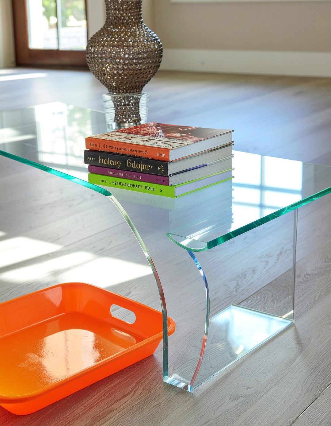 Acrylic console table - 30 living room entry table ideas