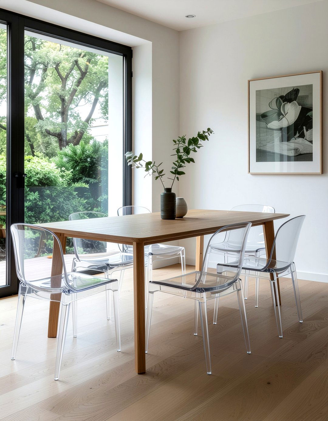 Acrylic dining room chairs - 30 bright dining room ideas