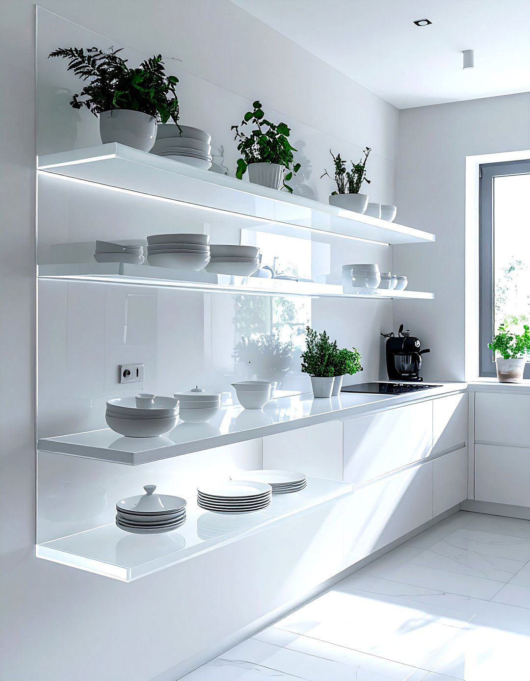 Acrylic floating shelves - 30 acrylic decor ideas