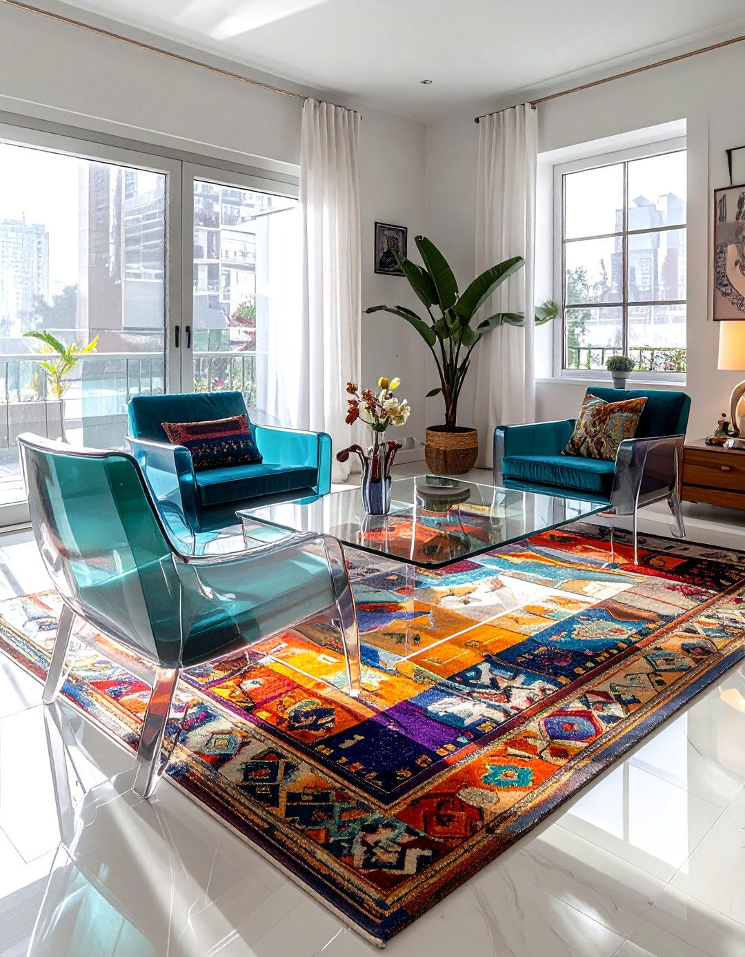 Acrylic furniture small room - 30 compact living room ideas