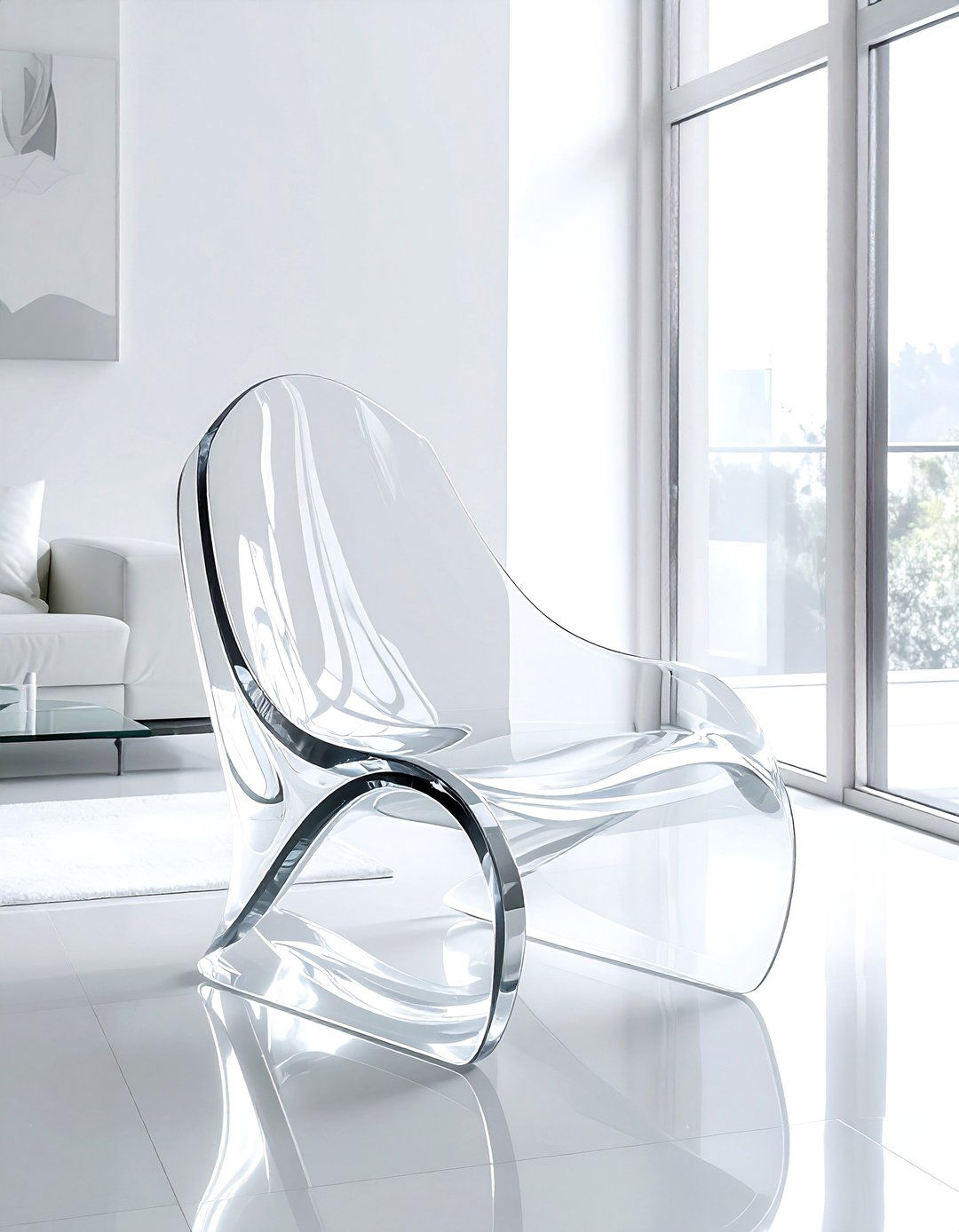 Acrylic ghost chair - 30 living room side chair ideas