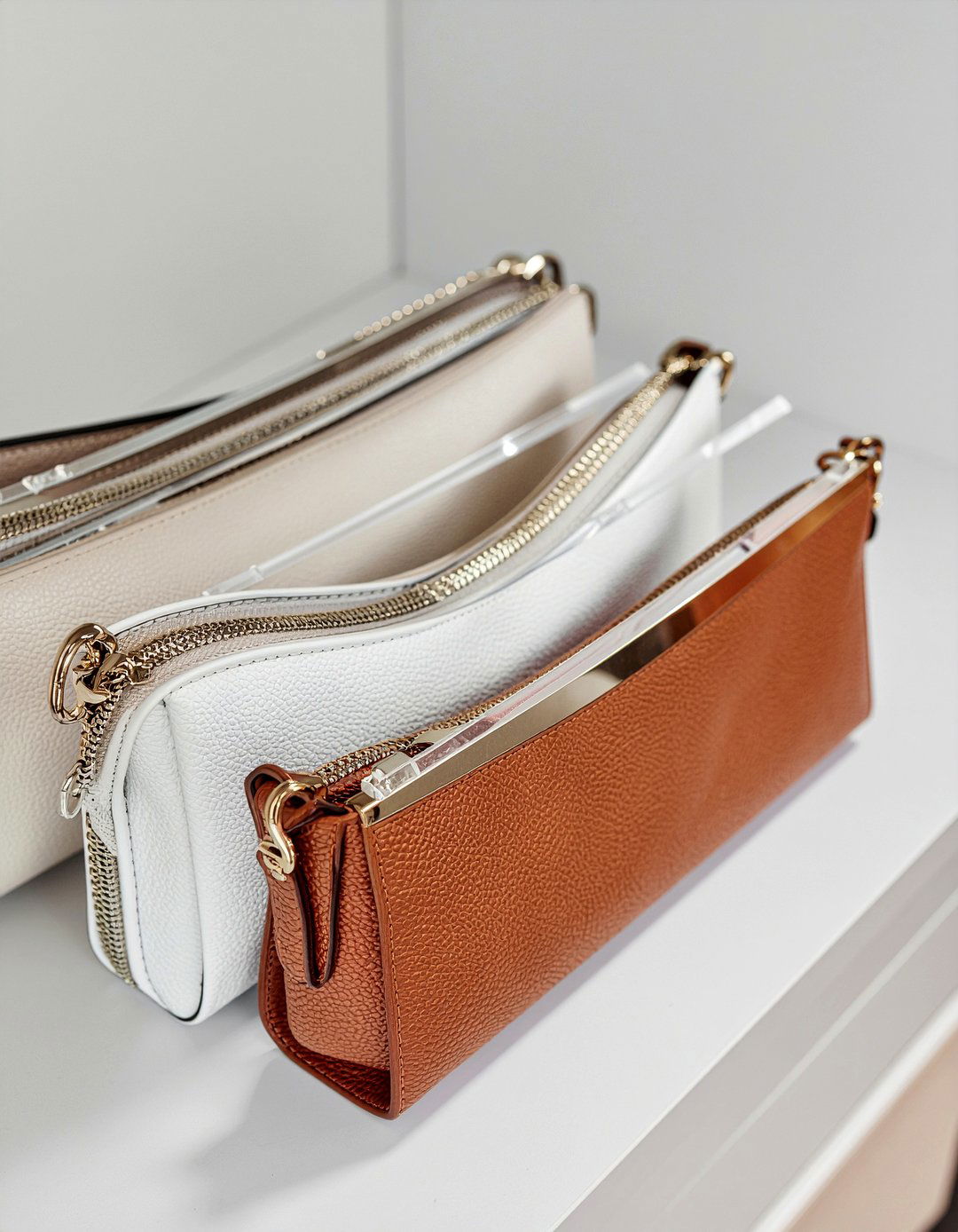 Acrylic handbag dividers - 30 bedroom bag storage ideas