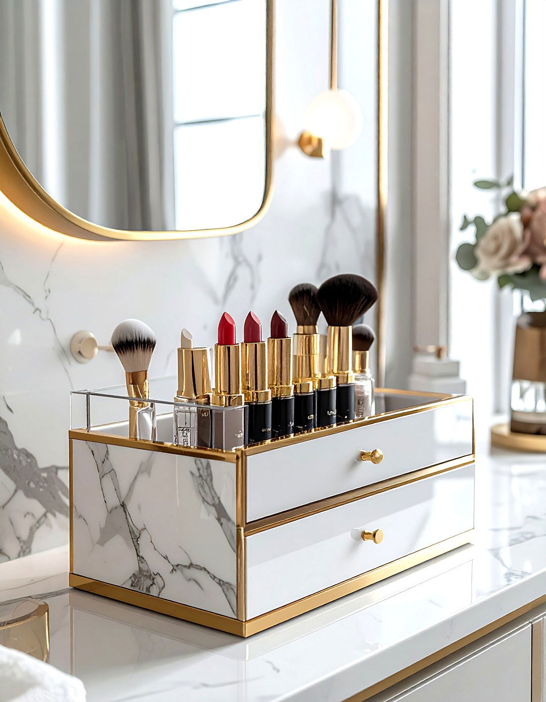 Acrylic makeup organizer - 30 acrylic decor ideas