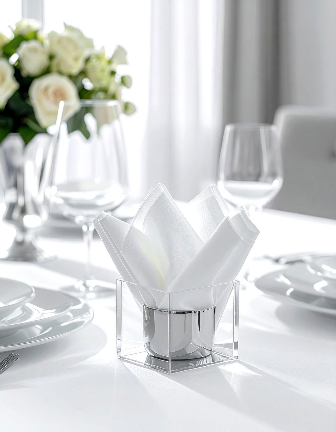 Acrylic napkin holder - 30 acrylic decor ideas