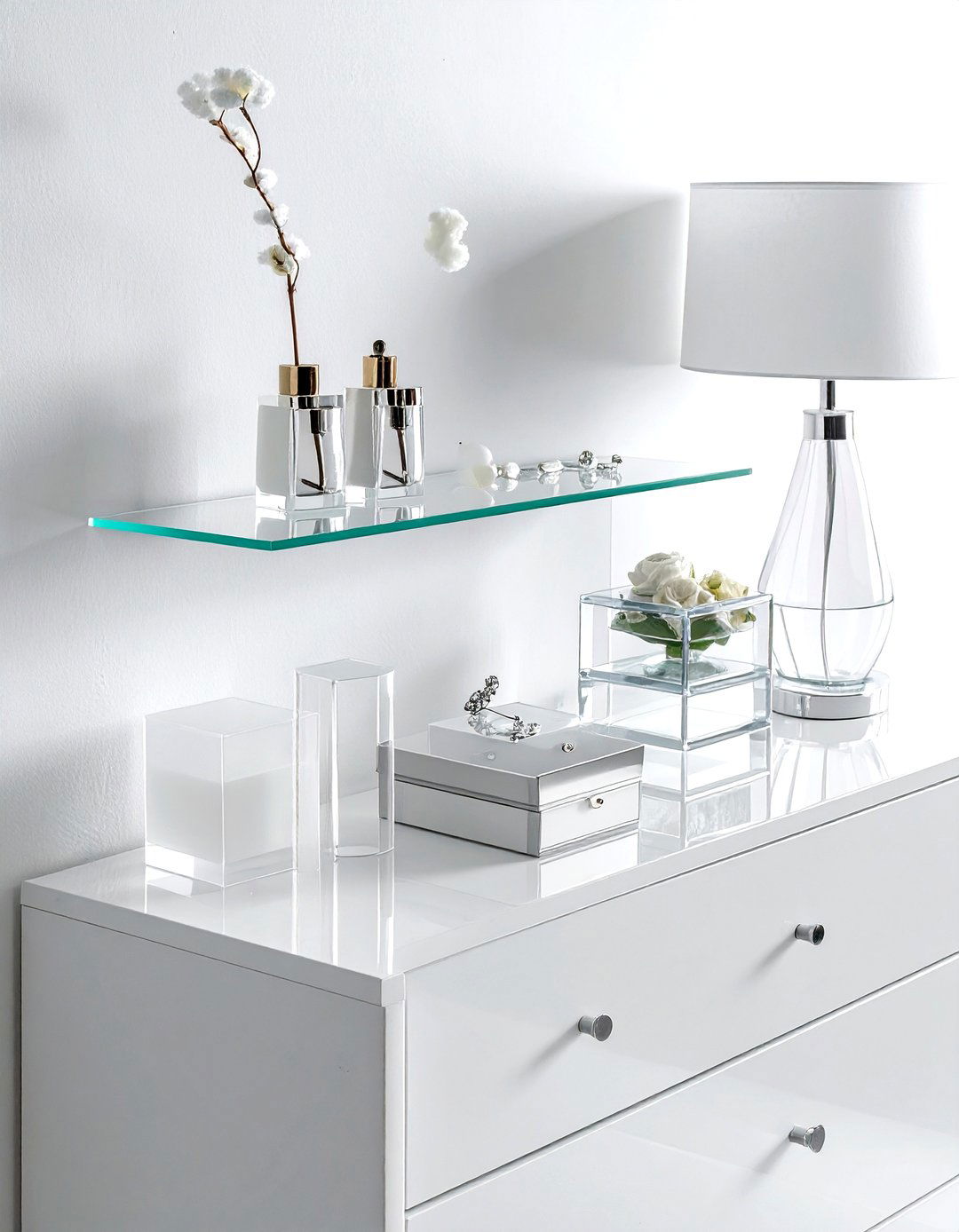 Acrylic riser dresser display - 30 dresser vignette ideas