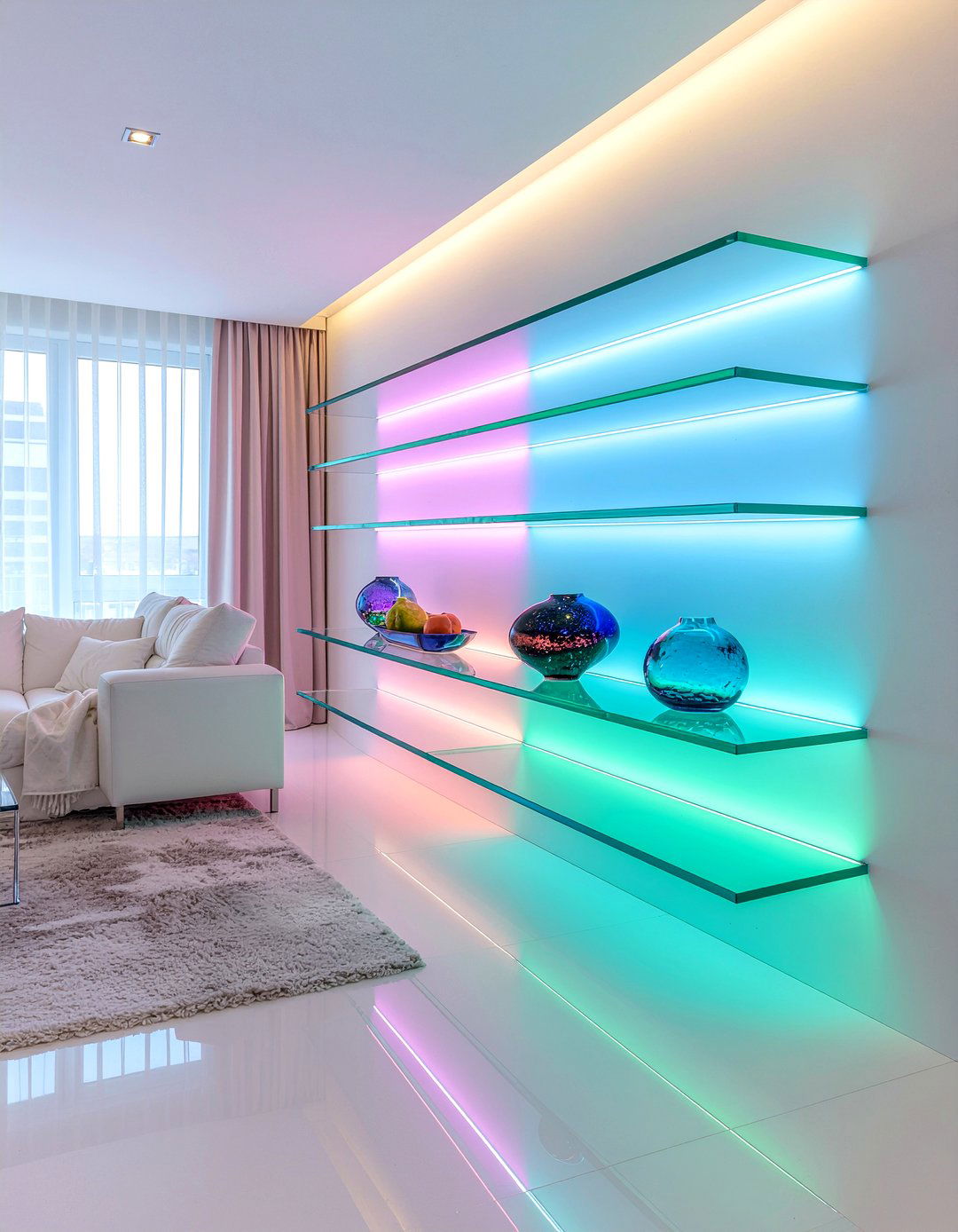 Acrylic shelf bracket - 30 living room bracket ideas