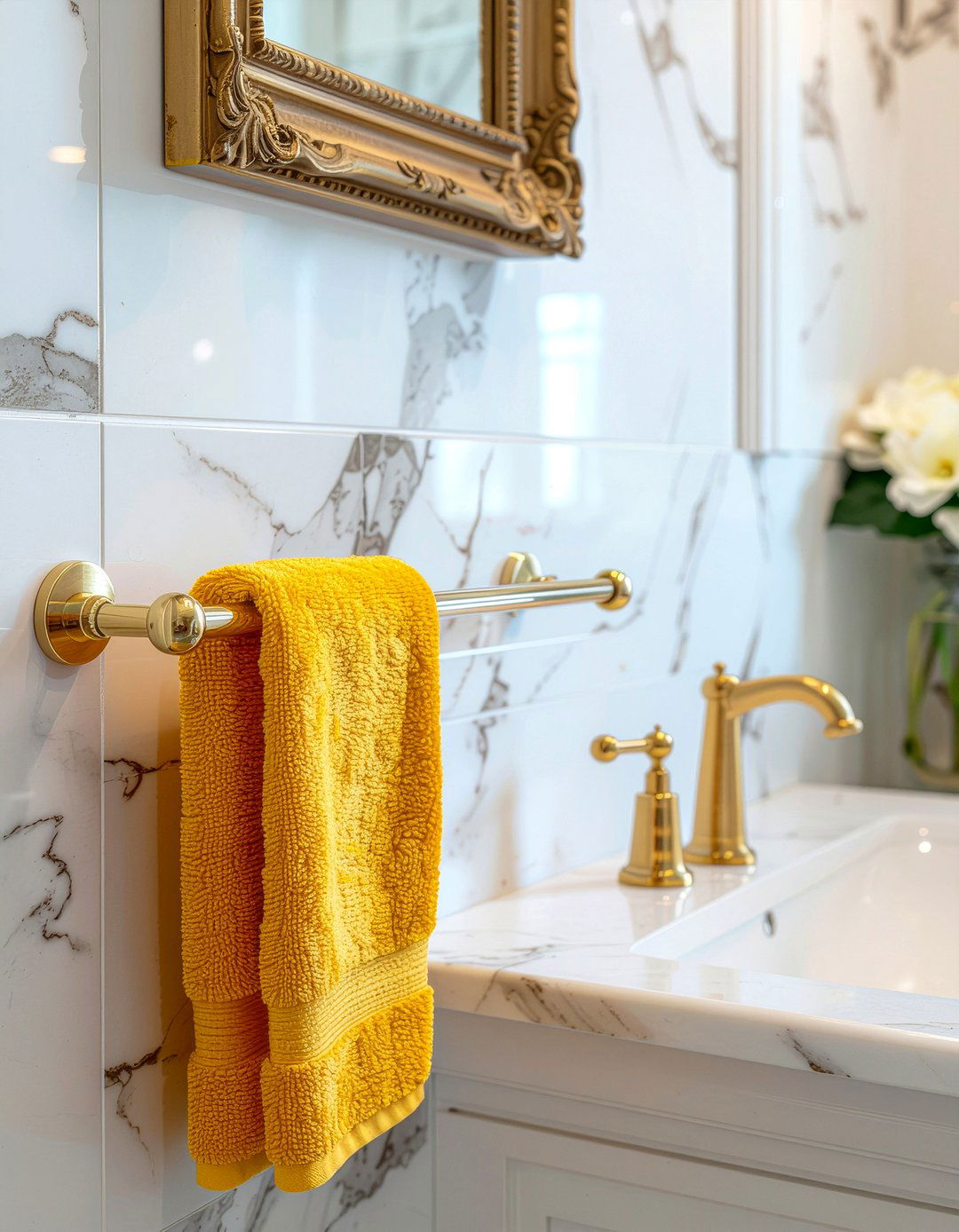 Acrylic towel bar - 30 bathroom towel bar ideas