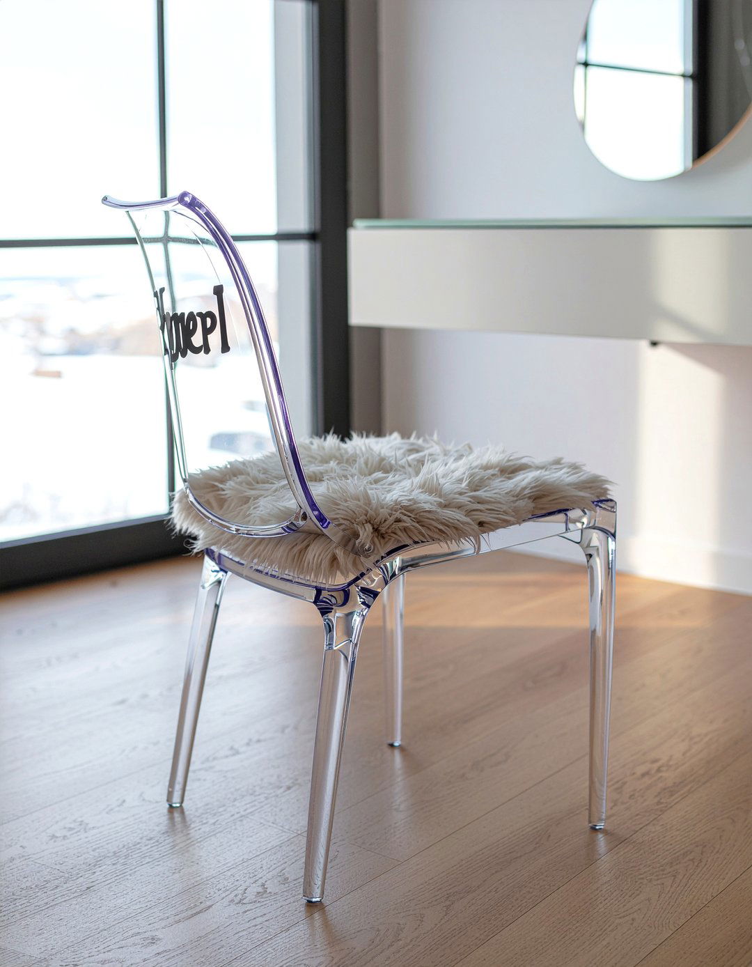 Acrylic vanity chair - 30 bathroom chair ideas