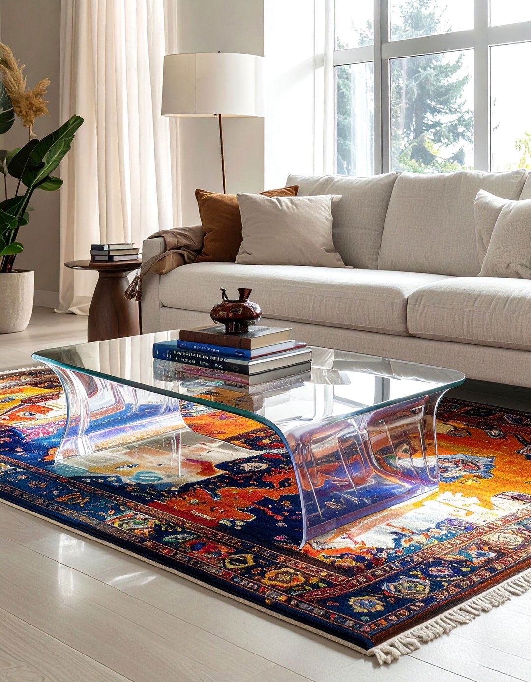 Acrylic waterfall coffee table - 30 lucite decor ideas