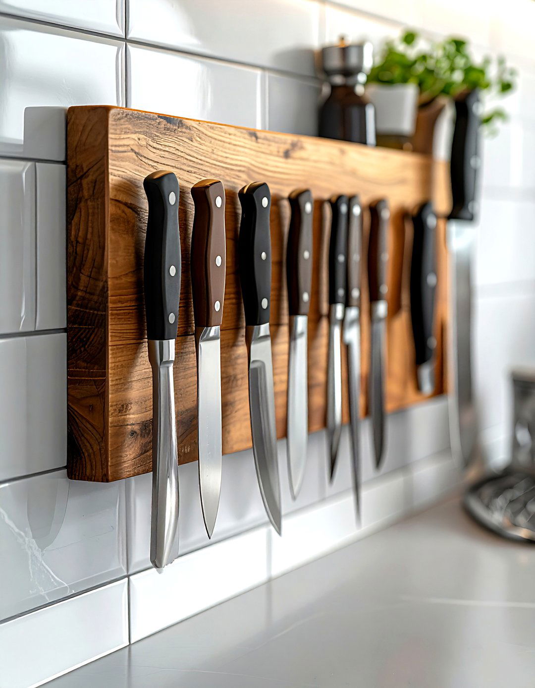 Add Magnetic Knife Strip - 30 kitchen improvement ideas
