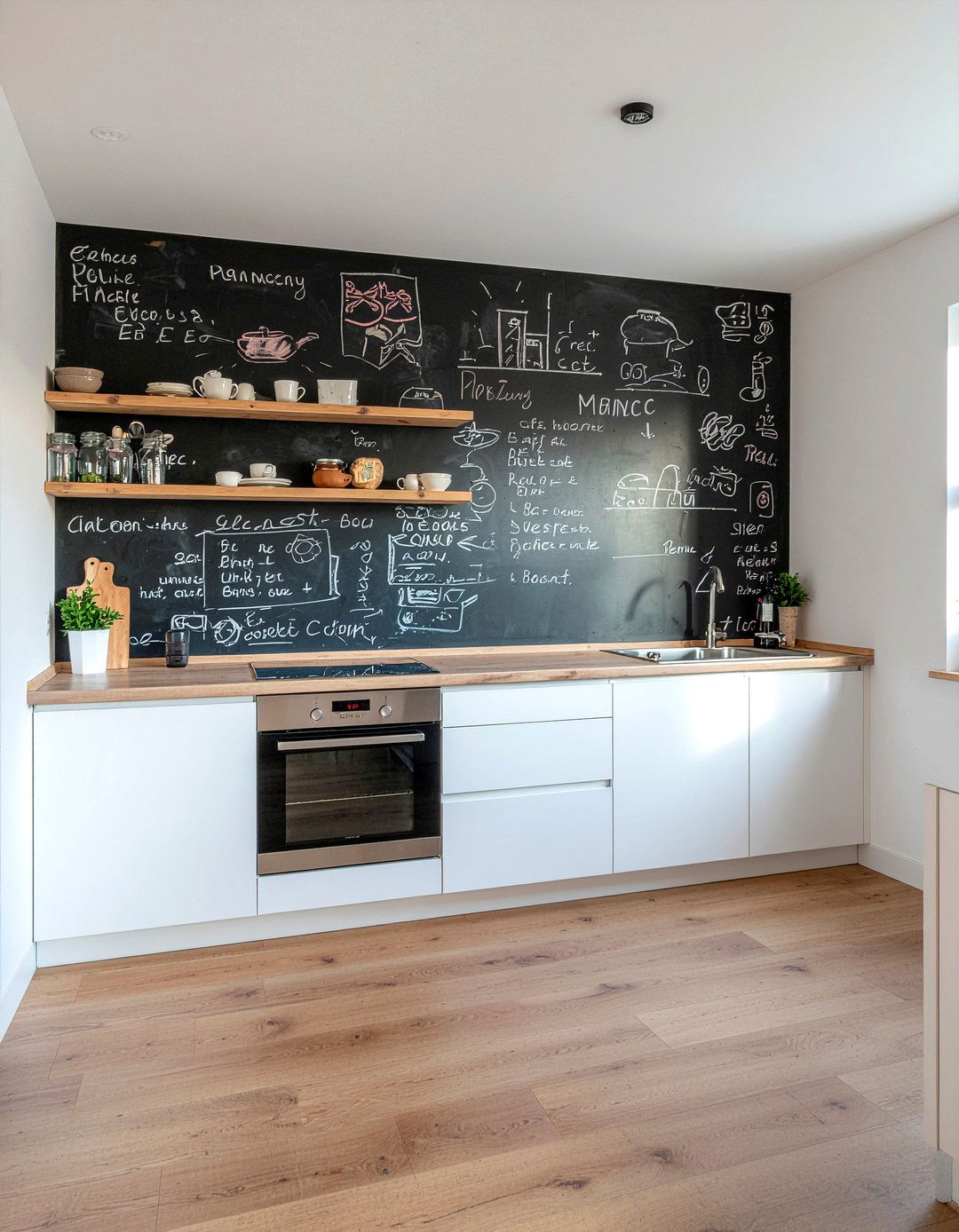 Add chalkboard wall - 30 partial kitchen remodel ideas