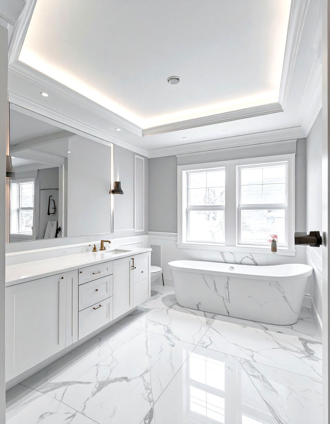 Add crown molding - 30 weekend bathroom projects