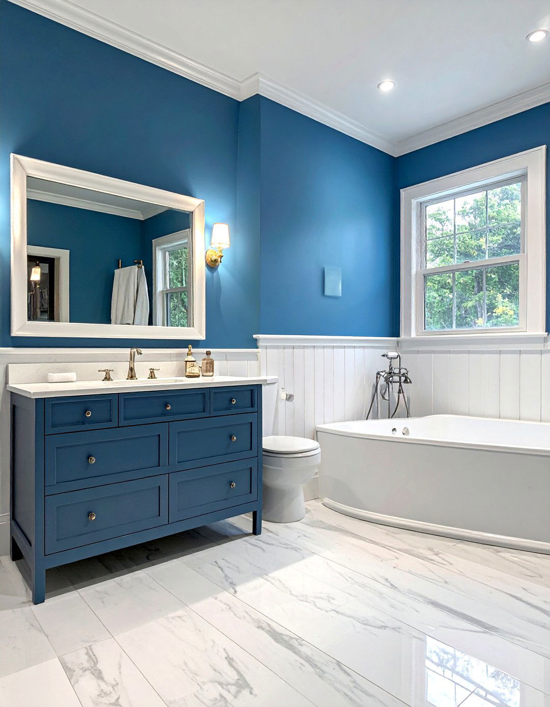 Add wainscoting - 30 weekend bathroom projects