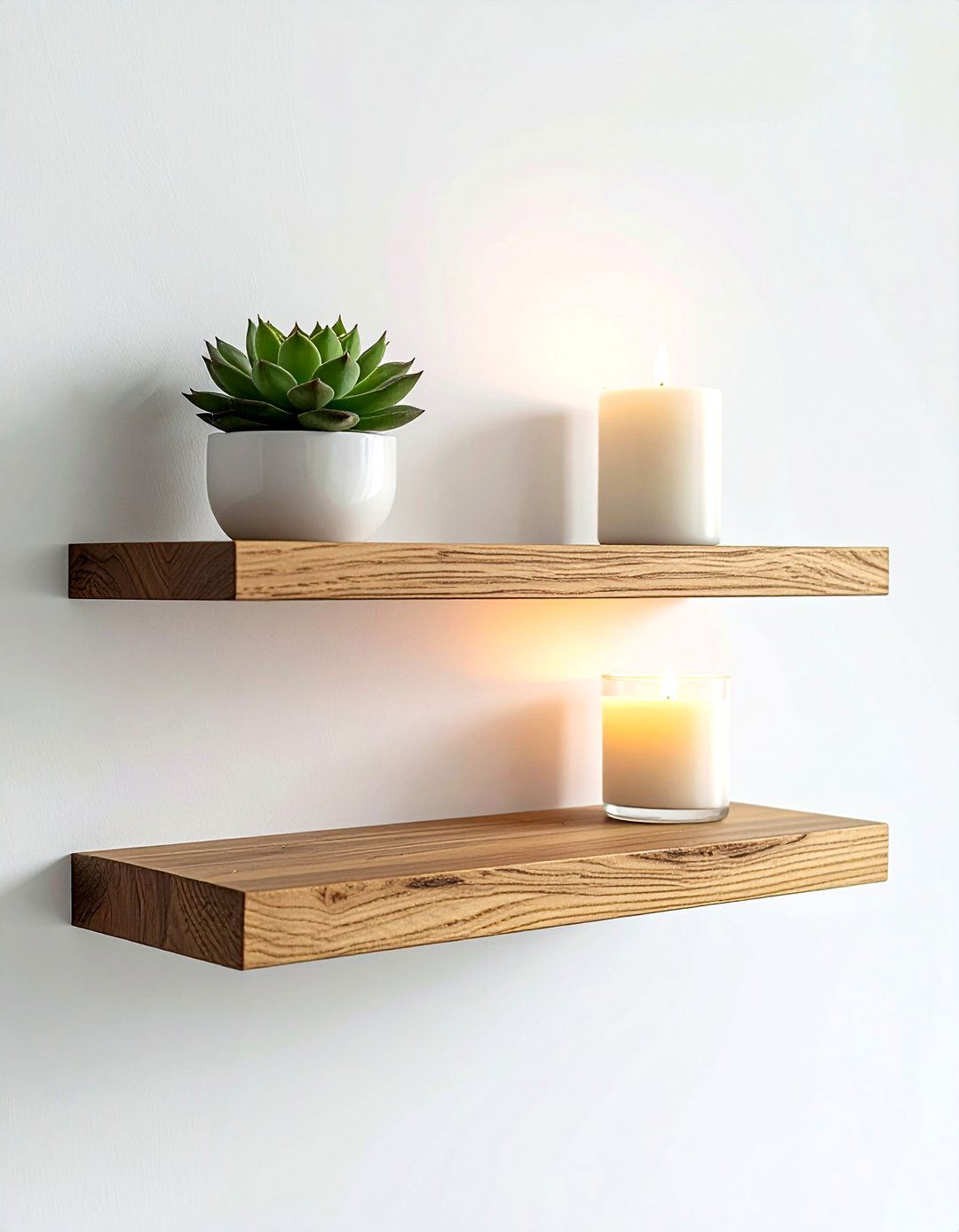 Adhesive floating shelf - 30 no drill bedroom ideas