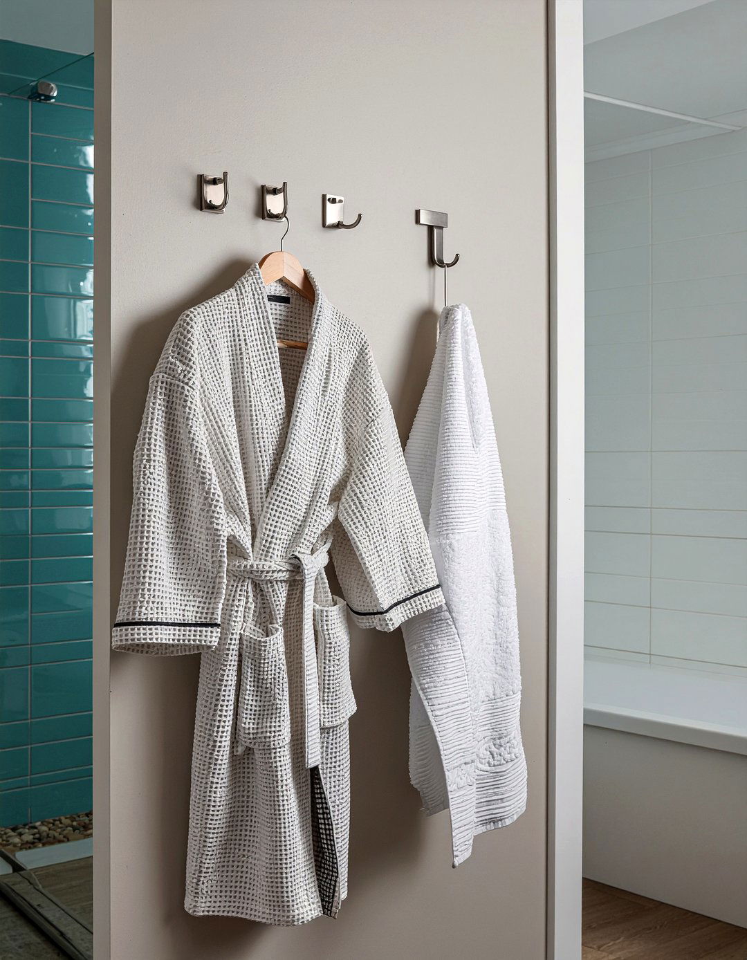 Adhesive wall hook - 30 small bathroom storage ideas