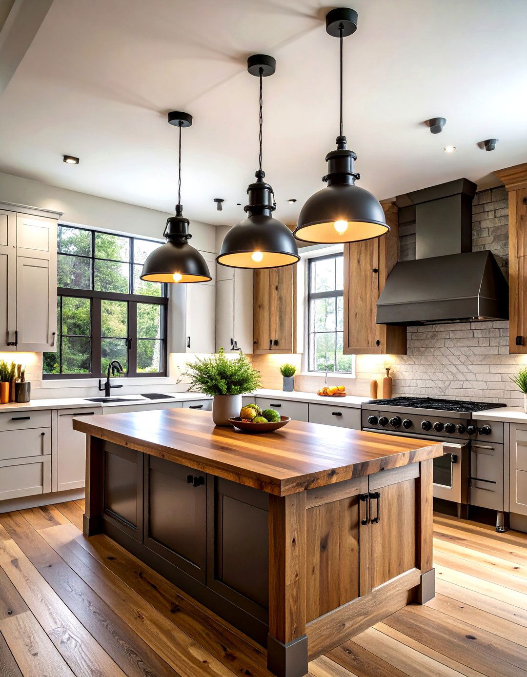 Adjustable Arm Pendants - 30 kitchen island lighting ideas