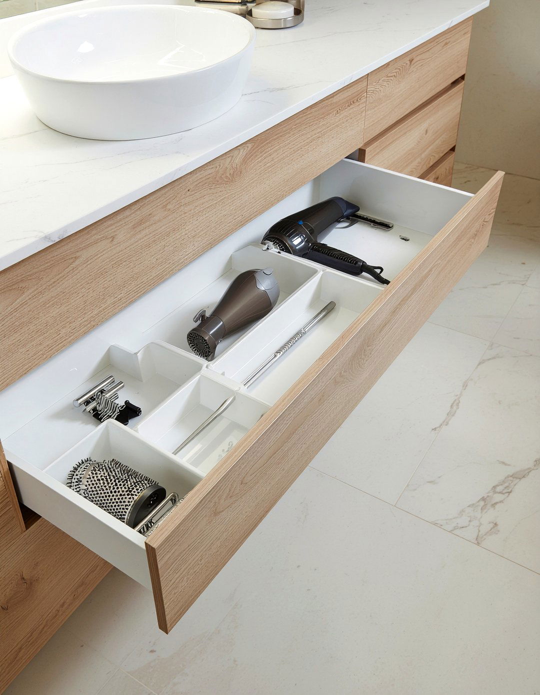 Adjustable Drawer Dividers - 30 bathroom drawer organizer ideas