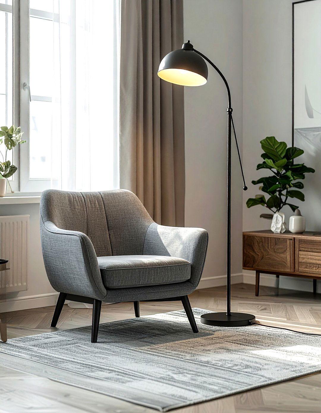 Adjustable Floor Lamp - 30 living room task lighting ideas