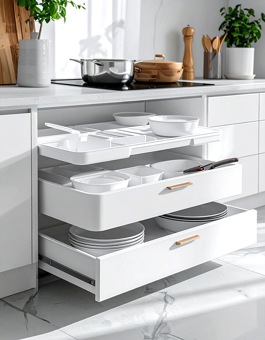 Adjustable Lid Divider Set - 30 lid organizer kitchen ideas