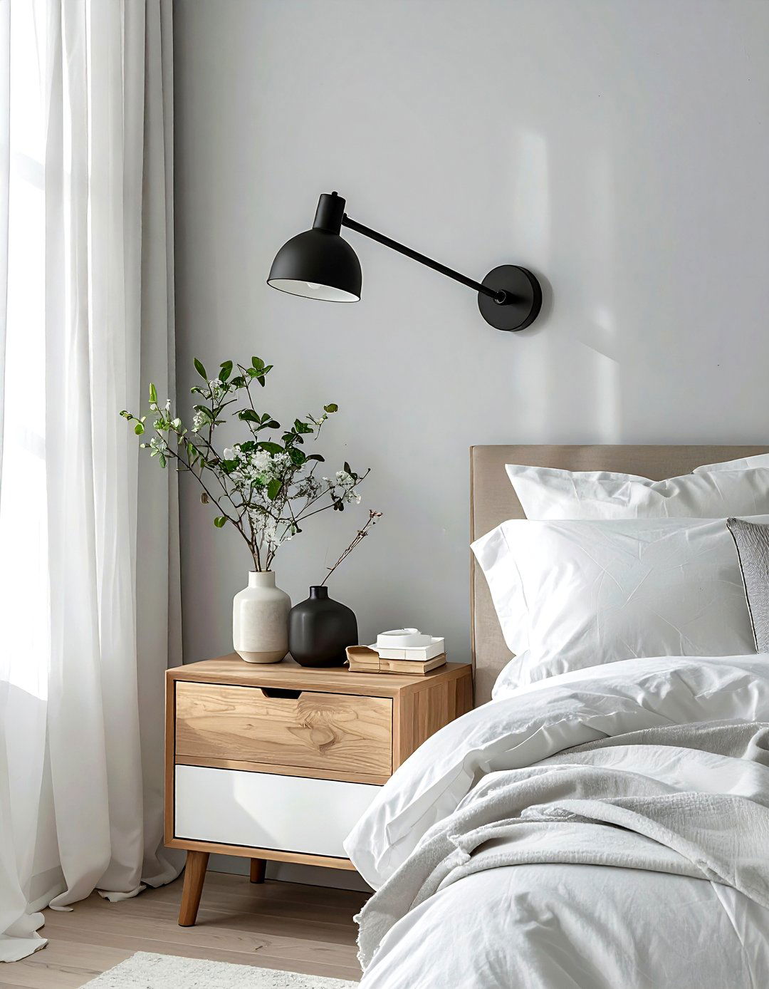 Adjustable Swing Arm Sconce - 30 bedroom sconce ideas