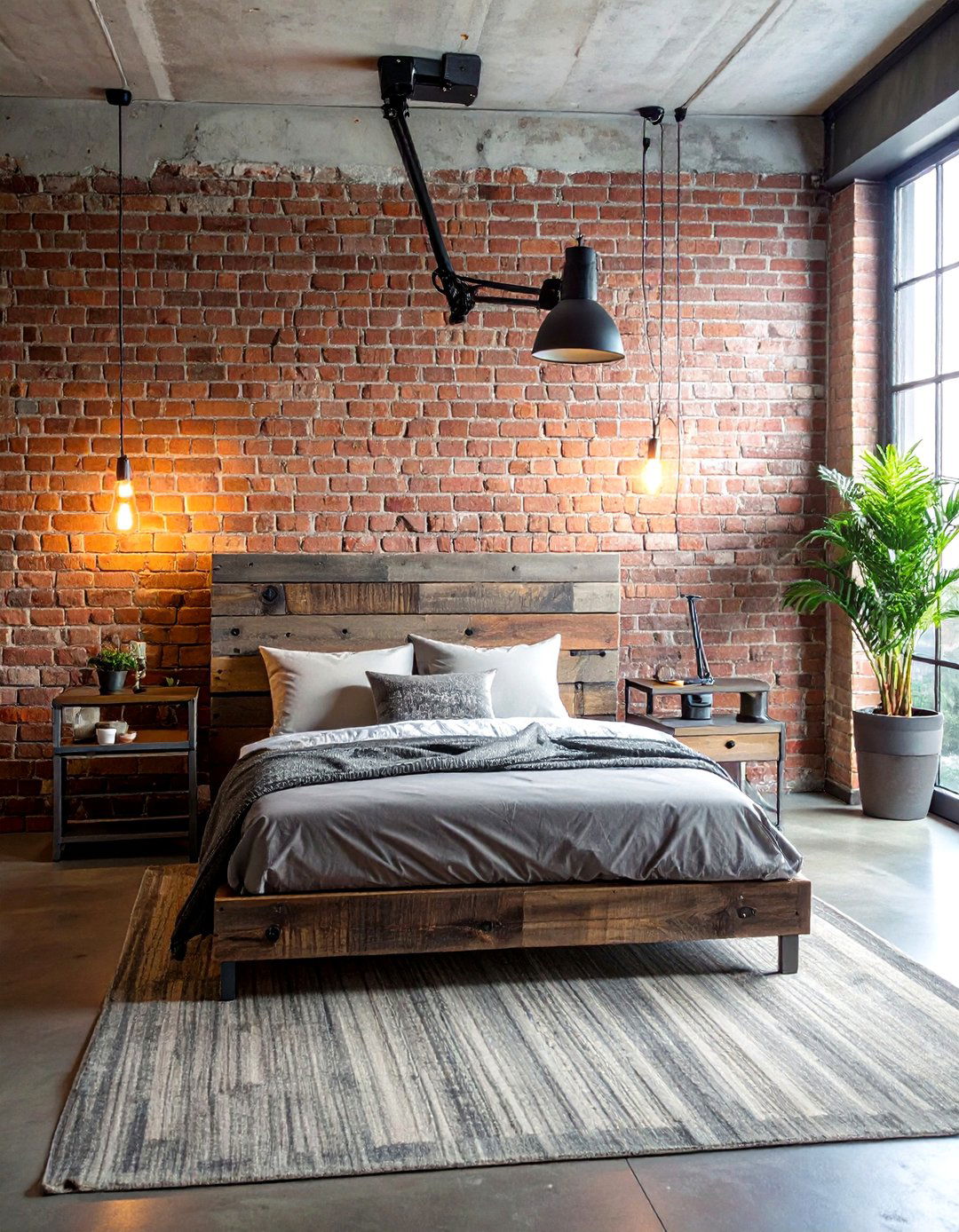 Adjustable swing arm lamp - 30 bedroom layered lighting ideas