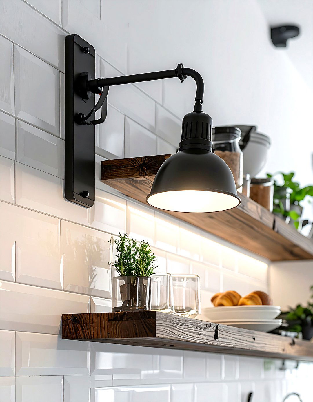 Adjustable swing arm sconce - 30 kitchen lighting design