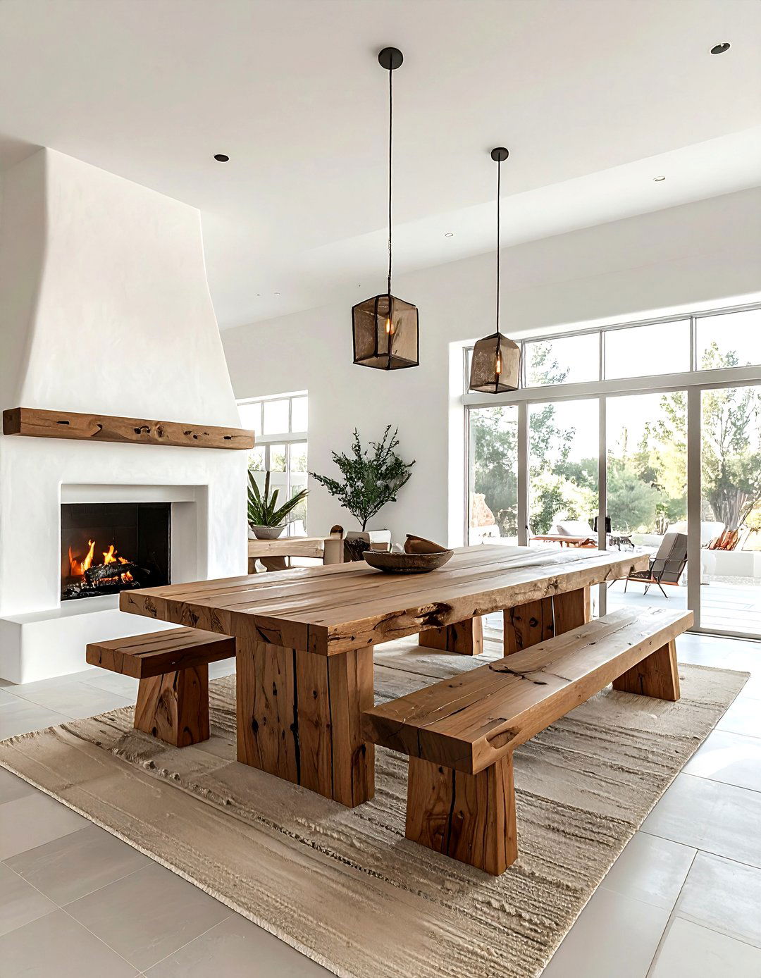 Adobe Fireplace Dining Area - 30 Southwestern dining room ideas