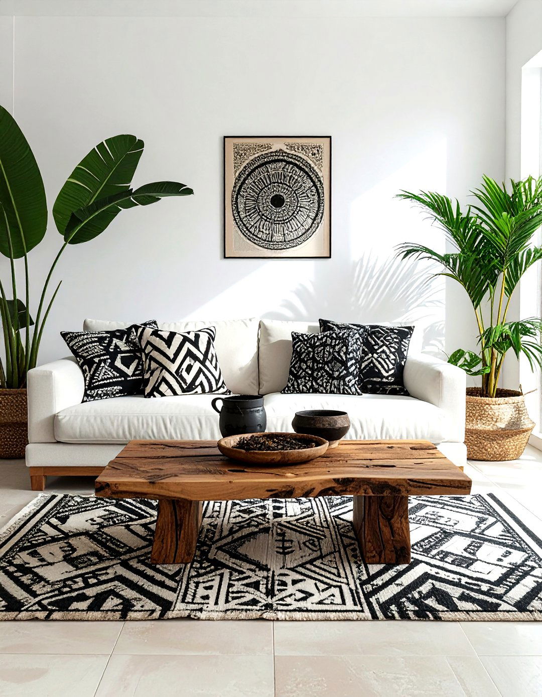 African Mudcloth Living Room - 30 tribal pattern decor ideas