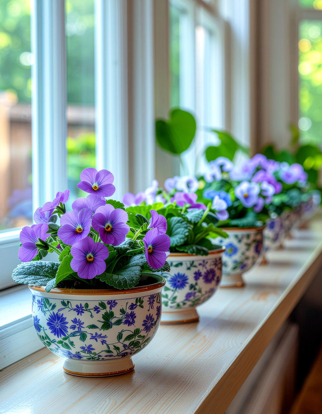 African violets for kitchen ledge - 30 kitchen potted plant ideas
