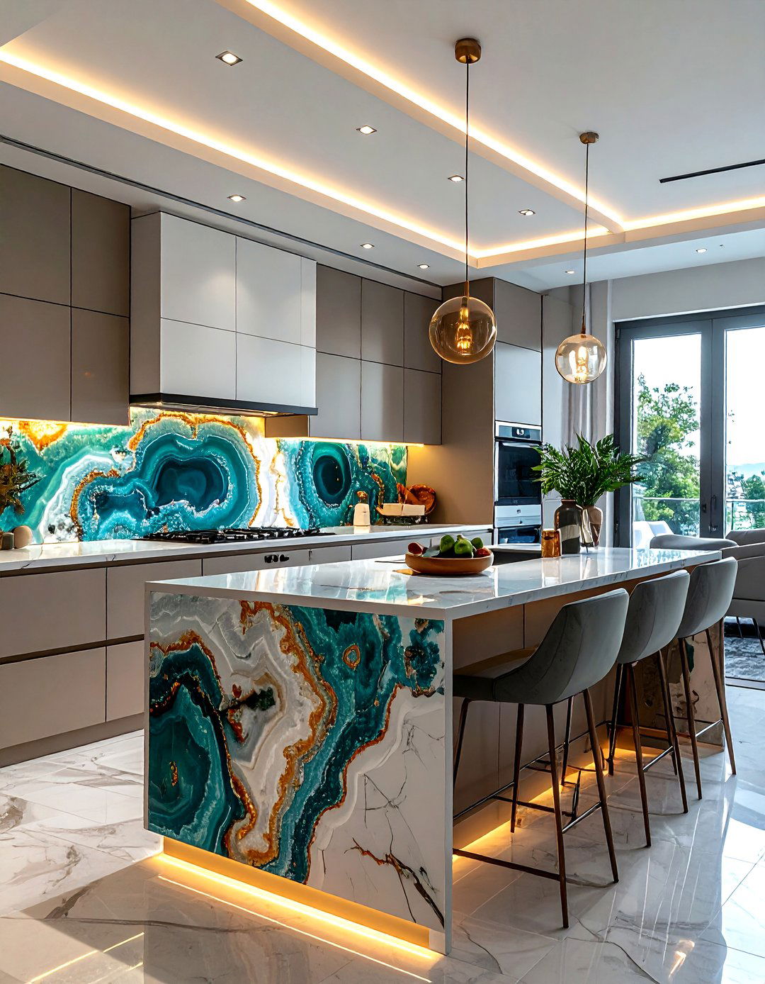 Agate Back Splash - 30 geode decor ideas