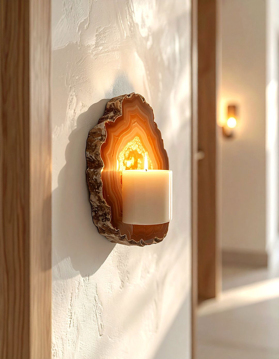 Agate Candle Sconce - 30 geode decor ideas