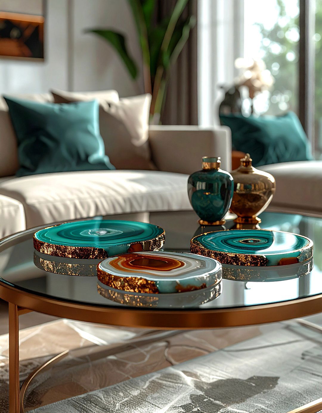 Agate Coaster - 30 mineral decor ideas