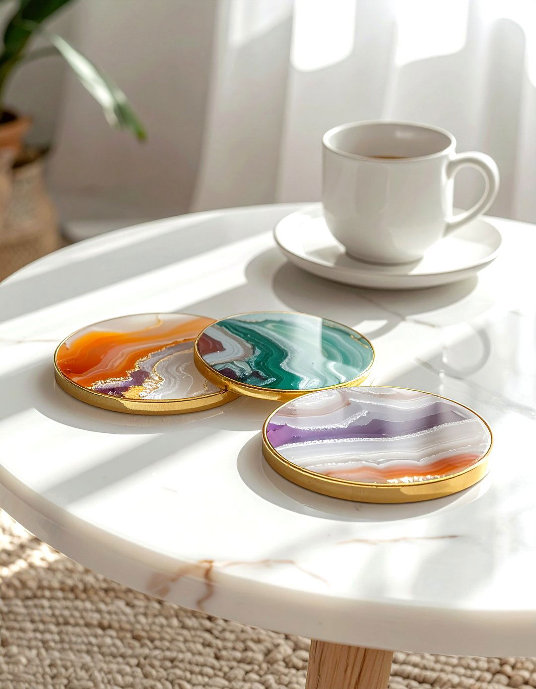 Agate Coasters - 30 geode decor ideas