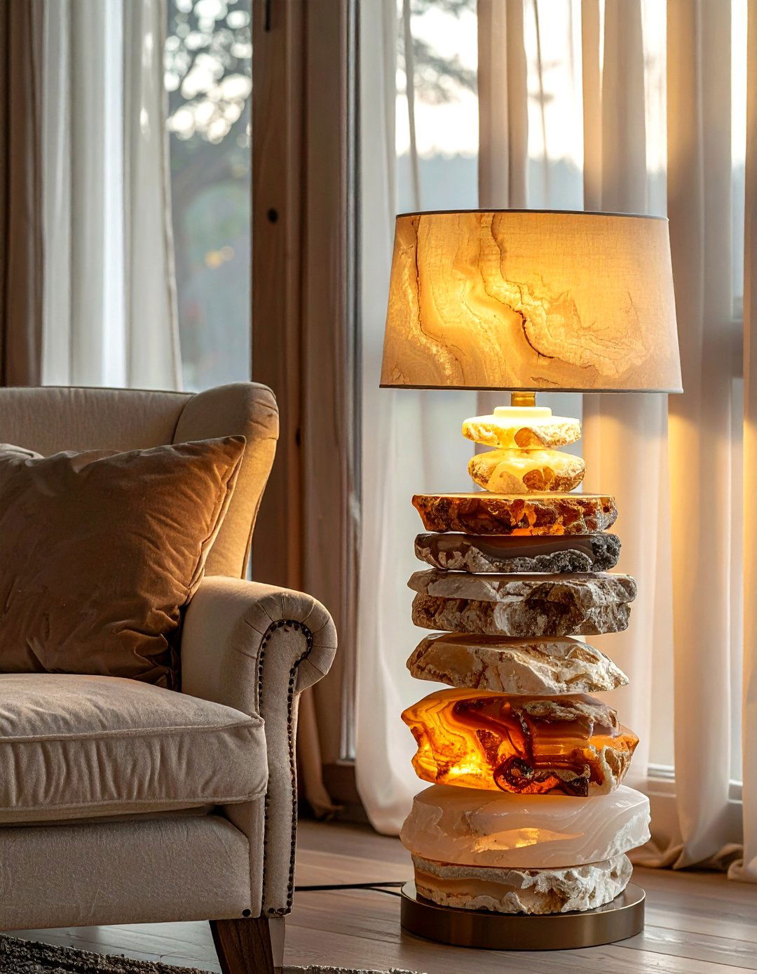 Agate Floor Lamp - 30 geode decor ideas