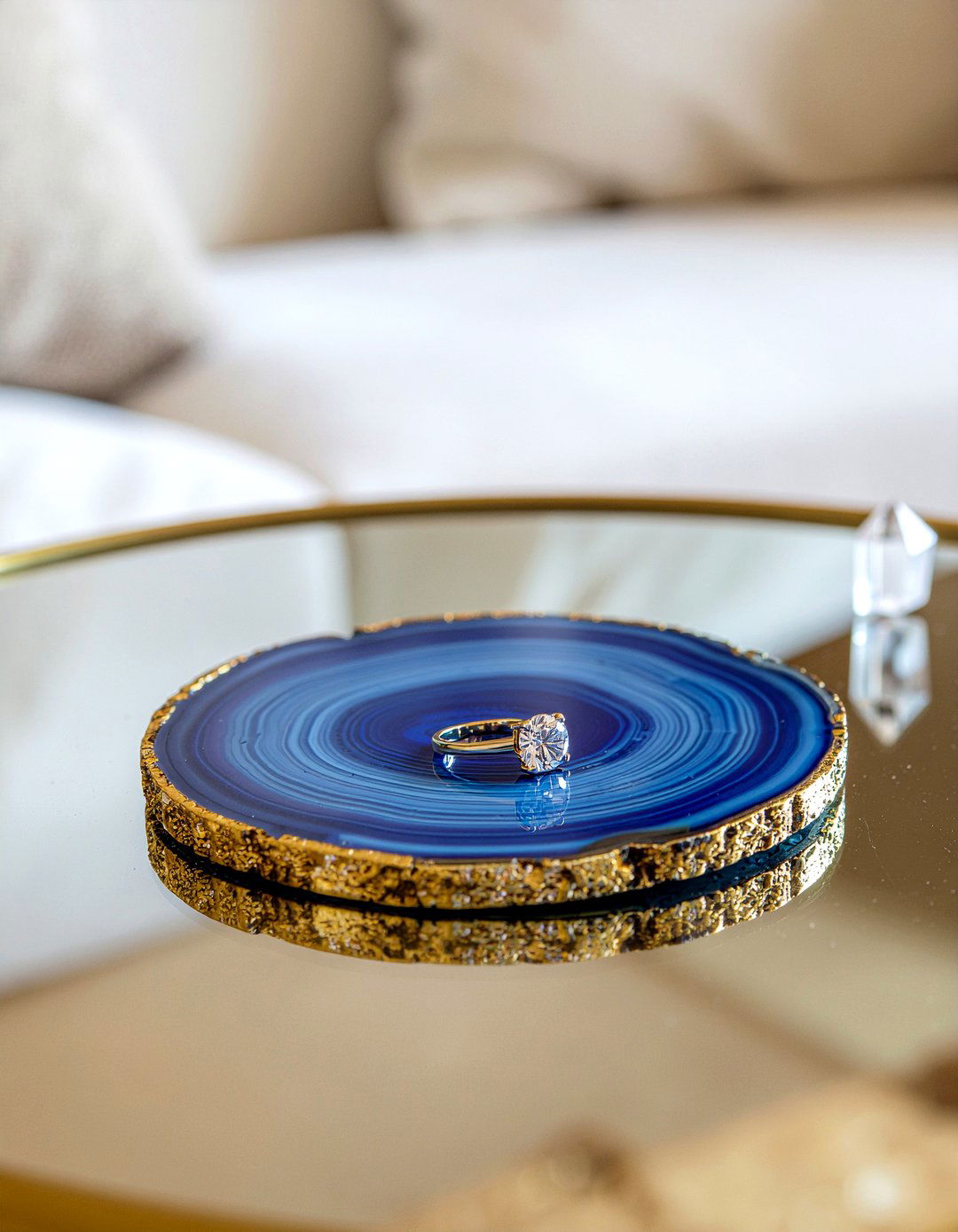 Agate Slice Coaster Dish - 30 living room trinket dishes